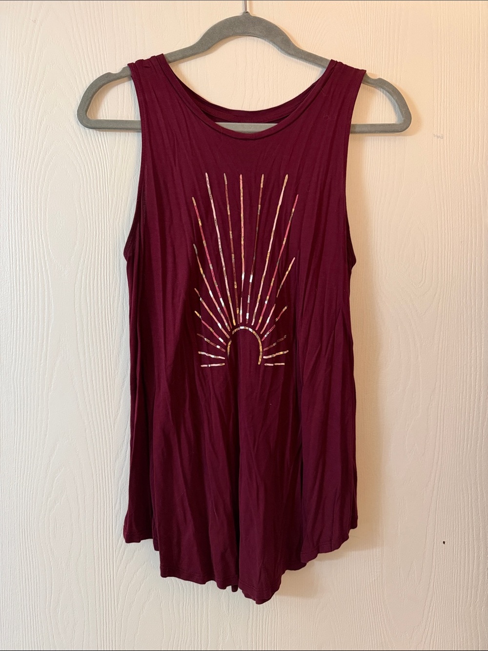 Old Navy Burgundy Tank with Metallic Sunburst
